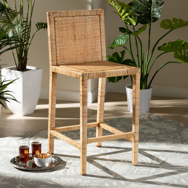 Wicker high discount back bar stools